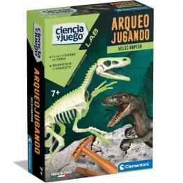 Arqueojugando Velociraptor Fluorescente (Clementoni 55539)