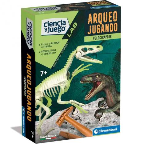 Arqueojugando Velociraptor Fluorescente (Clementoni 55539)