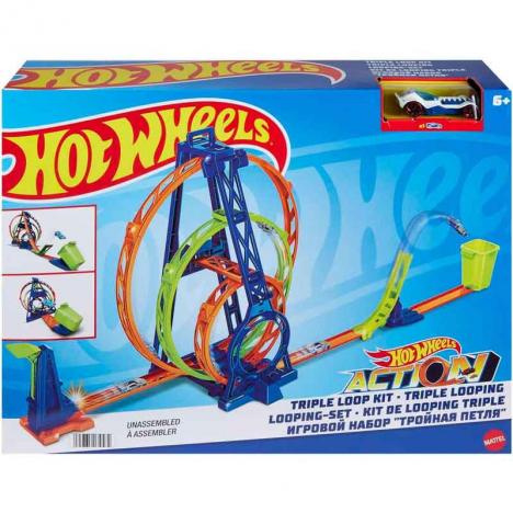 Hot Wheels Pista Action Kit Triple Looping (Mattel HMX38)