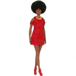 Barbie Fashionista con Vestido Rojo y Collar Dorado (Mattel HRH18)