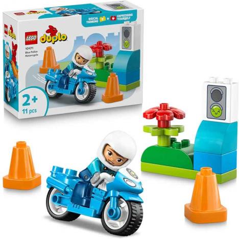Lego 10471 Duplo - Moto de Policía Azul