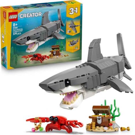 Lego 31381 Creator - Feroz Tiburón con Cofre del Tesoro