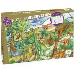 Puzzle Observación Dinosaurios 100 Piezas (DJECO 37424)