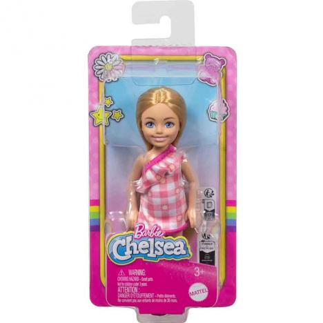 Barbie Club Chelsea - Rubia con Vestido de Cuadros (Mattel HXM95)