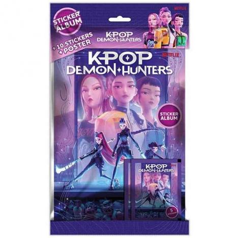 K-POP Demon Hunters Álbum con 2 Sobres de 5 Cromos (Bizak 64395101)