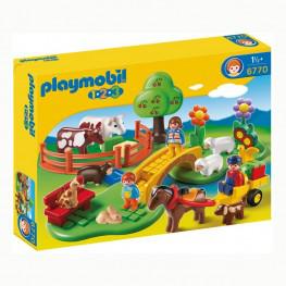 PLAYMOBIL 1,2,3 PRADO CON ANIMALES.