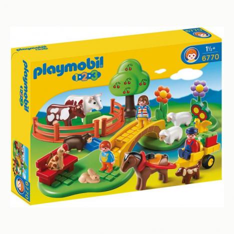 PLAYMOBIL 1,2,3 PRADO CON ANIMALES.