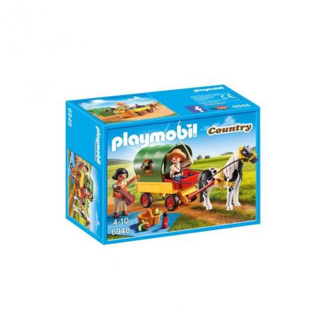 PLAYMOBIL PICNIC CON PONI Y CARRO.