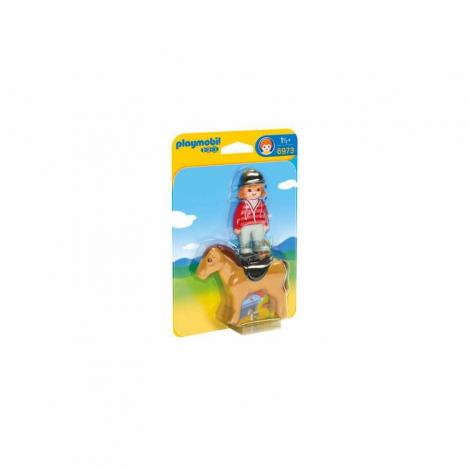 Playmobil 1,2,3 Jinete con Caballo.