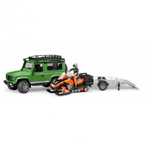 LAND ROVER DEFENDER SW CON REMOLQUE Y MOTO NIEVE